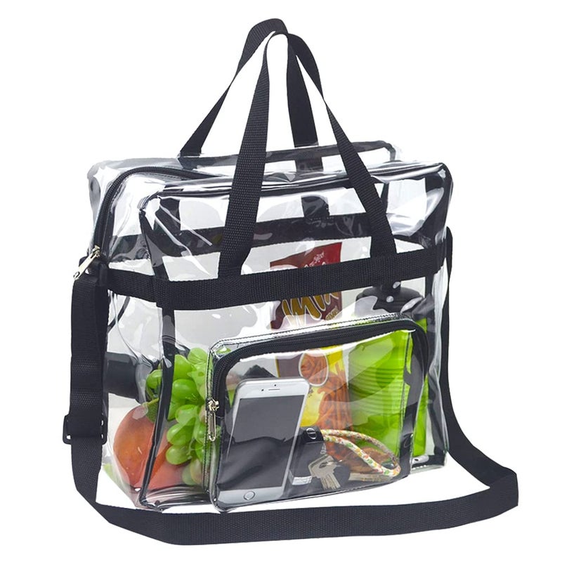 Clearworld Clear Bag Stadium Approved,Stadium Security Travel & Gym Clear Tote Bags,12"x 6"x12" - Image 1